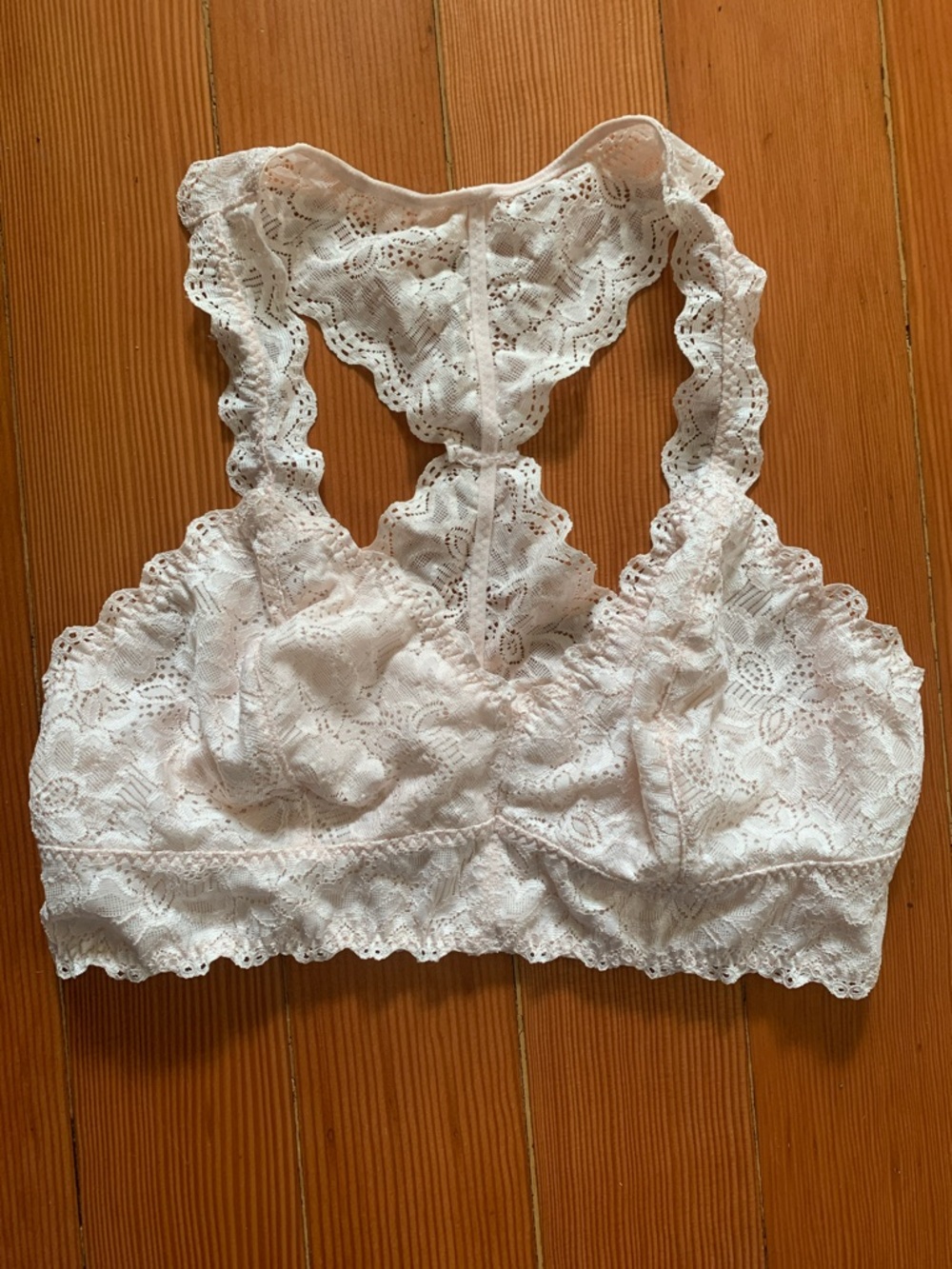 NWOT Felina light pink  Lace Racerback Bralette Sz M